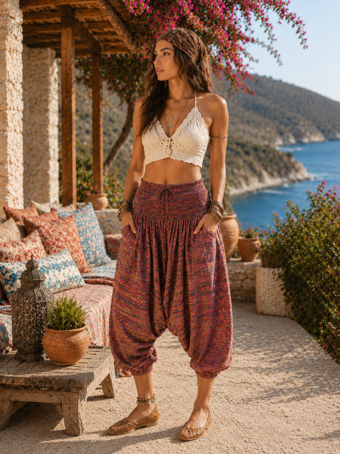 Nepal Bohemian Pant in Desert Rose
